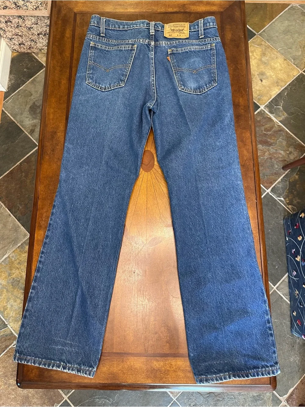 Vintage 1991 Levi's 517 Orange Tab Bootcut Jeans Made in USA Fits W32 L29